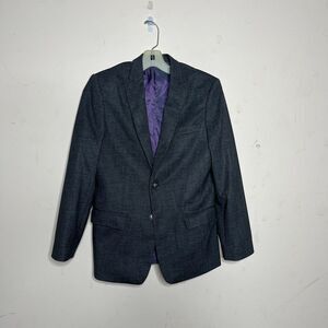 Calvin‎ Klein Jacket Blazer Gray Boys Two Button Solid 14 R